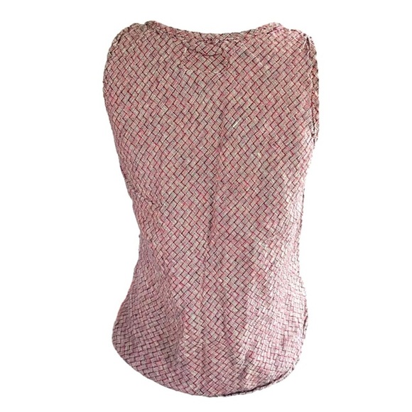 RED Flax 100% Linen Textured Weave Tank Top Size Small EUC - Picture 4 of 8